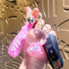 Wholesale Glow in the Dark Oil Filled Acrylic Bear Bag Charm Keychain Fashion Accessory Boutique Resale