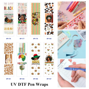 Wholesale 2/8/16pcs UV DTF Stickers Juneteenth Black Culture Leopard Butterfly Nurse Print Pen and Bookmark Stickers