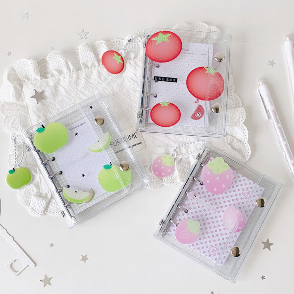 oly-3089ee787be8df666a354b84098ea5bc Wholesale Literary Style Strawberry Pattern PVC Loose Leaf Notebook for Student DIY Journaling