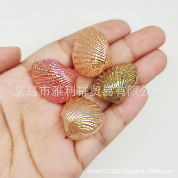 oly-309510f44bc895fac333fe6283c30df4 Wholesale Colorful Acrylic Scallop Beads for DIY Jewelry Keychain Bag Charm Car Accessory Resale
