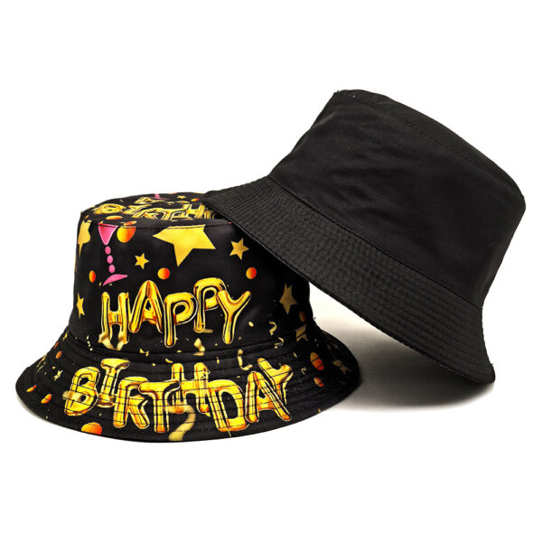 oly-30a0266fd09b695f1aa83016099e5d4d Wholesale Stylish Birthday Pattern Bucket Hat Fashion Accessory for Daily Wear Gift Boutique