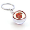 Wholesale Heart Design Glass Ball Keychain Fashion Accessory Gift for Students Resale