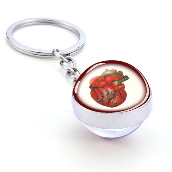 Wholesale Heart Design Glass Ball Keychain Fashion Accessory Gift for Students Resale