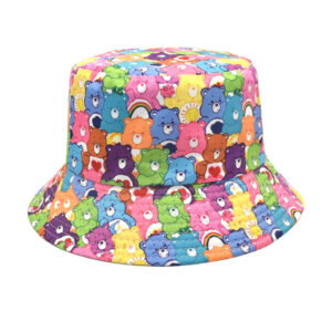 Wholesale Cartoon Bear Print Fisherman Hat Reversible Sun Hat for Outdoor Travel