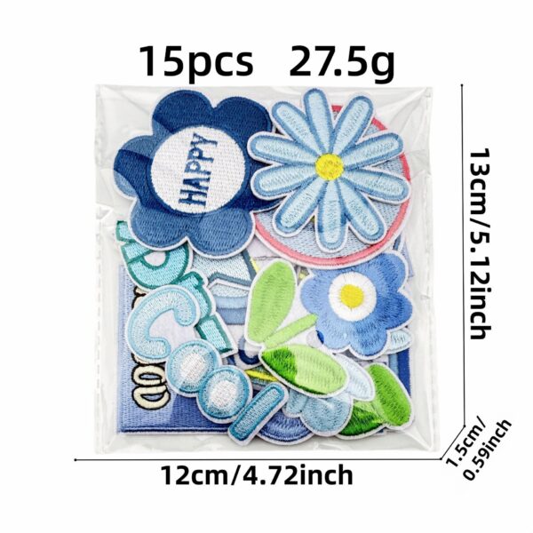 Wholesale Blue Flower Embroidery Iron-On Patch - Fashion Accessory for Bags, Clothing Repairs
