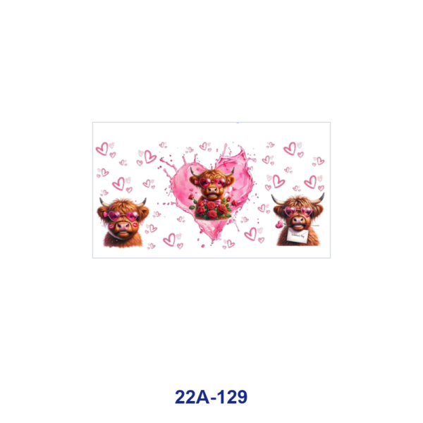 oly-311b442c21d3b670e6d18be66376039b Wholesale 5pcs Valentine Fluffy Farm Calf Heart Rose Butterfly Rainbow Romantic Mixed Print 16oz Cup UV DTF Wraps