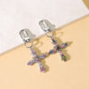 Wholesale Zinc Alloy Cross Heart Keychain Pendant Sweet Cool Style Decorative Bag Charm Car Key Accessory