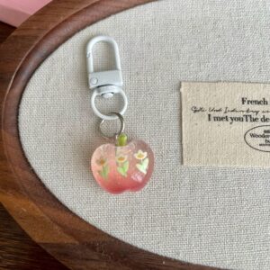 Sparkling Star and Moon Keychain [Red Apple]