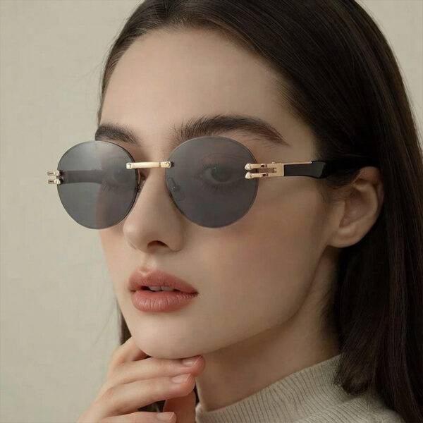 oly-31581c922d748ad12af4937b691c5ed9 Wholesale Trendy Rimless Round Sunglasses Gold Frame Gray Lens UV400 Sun Glasses for Vacation Travel Fashion Accessory