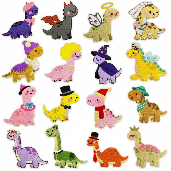 oly-316f16ecba3df15d5c83492508ee3458 Wholesale Cartoon Dinosaur Embroidered Patches Kids Clothing Decoration Gift Resale