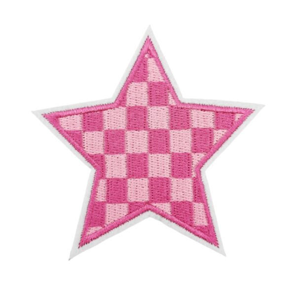oly-31810edbbe98d2c620b6c326de8670f4 Wholesale Plaid Star Iron-On Patches 9-Piece Set Polyester Embroidery Clothing Accessory for Women Casual DIY Craft Supply