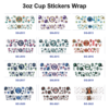 Wholesale 8pcs Ball Team Logo Cartoon Print 3oz Cup Stickers Wrap OLY Exclusive
