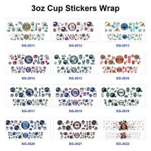 oly-3183fe3f0822ca3838f9287332e21995 Wholesale 8pcs Ball Team Logo Cartoon Print 3oz Cup Stickers Wrap OLY Exclusive