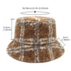 Wholesale Retro Plaid Teddy Fleece Bucket Hat Stylish Casual Fashion Accessory for Men Women Gift Resale