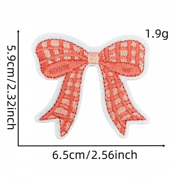 oly-31aa48e423f2cd9b8862c9bac2e44b2e Wholesale Embroidered Sweet Pink Bow Patch - Trendy Fashion Accessory for Bags and DIY