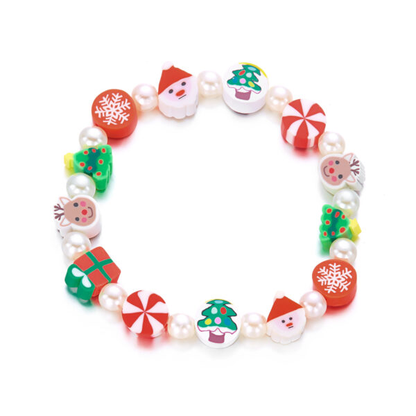 oly-31b7efd04a66e34945f44d5b7ff6e0e0 Wholesale Christmas Snowflake Handmade Soft Clay Beaded Bracelet Fashion Jewelry Boutique Resale