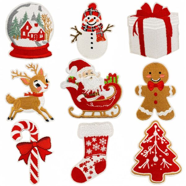 oly-31d9a7c8f01e0ebfe3bbe184685df995 Wholesale Christmas Embroidered Patch Iron-on DIY Cloth Sticker Santa Claus Gingerbread Man Decor