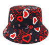 Wholesale Black Heart Pattern Fisherman Hat Sunscreen Casual Gift