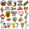 Wholesale Colorful Graffiti Badminton Embroidery Patch Decorative Sports Sticker for Gift Resale
