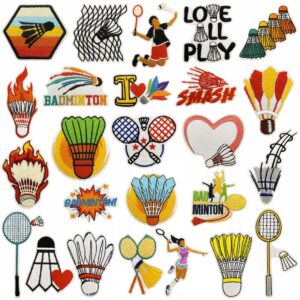 oly-31f31fea5198f5056258e6f4c19ba2c4 Wholesale Colorful Graffiti Badminton Embroidery Patch Decorative Sports Sticker for Gift Resale