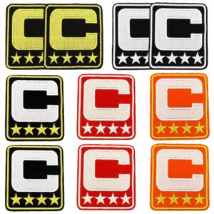 Wholesale Square Adhesive Embroidered Patches Star C Logo Set of 10 for Decorative Accent