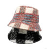 oly-31fc4007f6b21320d456f81444e39d13 Wholesale Thick Fleece Plaid Fisherman Hat for Women Winter Sunscreen Fashion Accessory