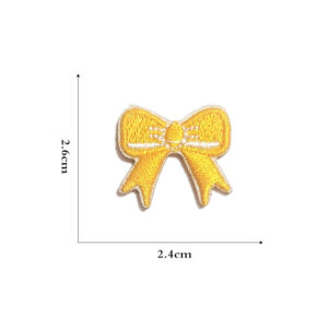 Self-adhesive yellow bow cloth stickers -17#