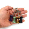 Wholesale Pastoral Style Bone-Shaped Obsidian Semi-Precious Stone Keychain Pendant DIY Jewelry Accessory Gift