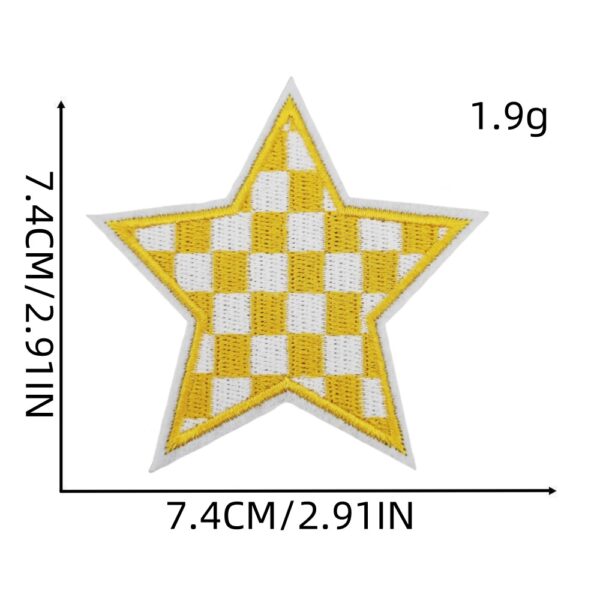 oly-321d83a3676d06e6740cfdfecffa0120 Wholesale Plaid Star Iron-On Patches 9-Piece Set Polyester Embroidery Clothing Accessory for Women Casual DIY Craft Supply