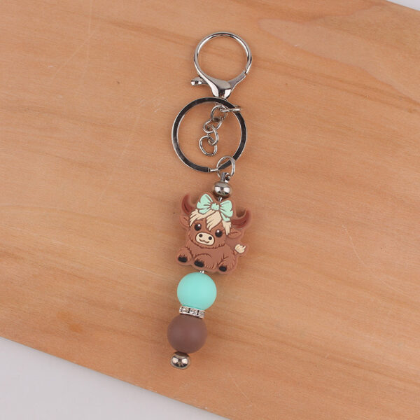 Wholesale Silicone Yak Bead Bag Charm Keychain - Pink DIY Gift, Boutique Resale Accessory