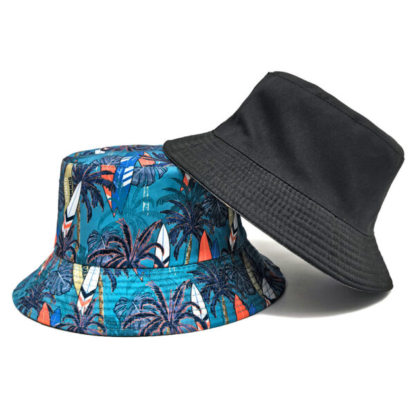 Wholesale Chic Bucket Hat with Palm Tree Print Sun Protection Unisex Summer Hat for Outdoor