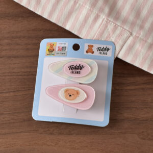 1 # Pink/white oval water drop-2pcs