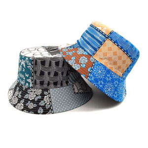 Wholesale Geometric Patchwork Bucket Hat Trendy Fashion Accessory for Everyday Gift Resale