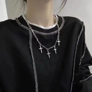 Wholesale Zinc Alloy Cross Pendant Necklace for Men and Women, Chic Layering Jewelry Accessory
