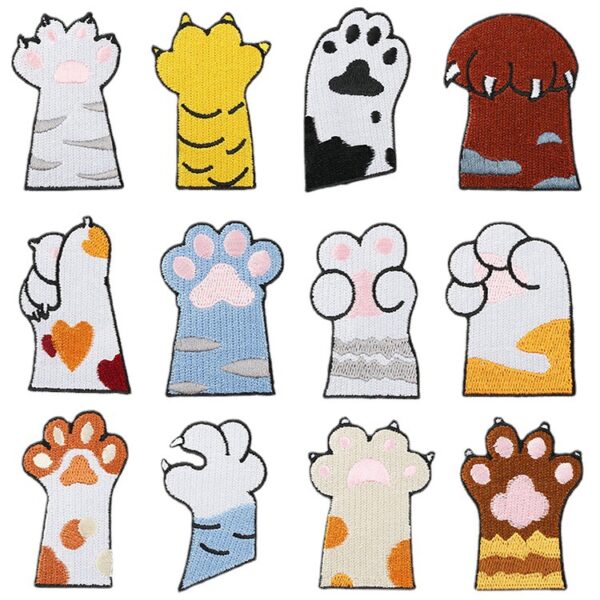 oly-325adc29baab394107b25d7863b39932 Wholesale Polyester Embroidered Cat Paw Patches for Clothing DIY Fashion Accessory