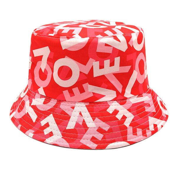oly-3293b0b9fa61153b04373474ecc1bcf6 Wholesale Valentine's Heart Print Fisherman Hat Double Sided Sun Hat for Couples Casual Fashion
