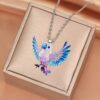 oly-3297023a5ab502921d2f736e6c3b2bb8 Wholesale Colorful Cute Parrot Bird Acrylic Pendant Necklace Fashion Accessory