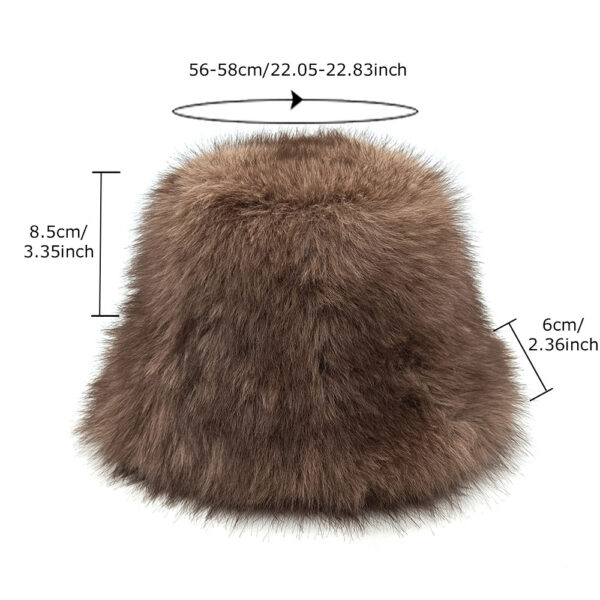 Wholesale Chic Women's Plush Bucket Hat Retro Warm Short Brim Fashion Accessory