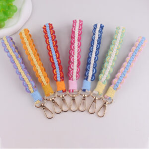 oly-32abd4a523f0f416bf6640a985313c7e Wholesale Handwoven Cotton Rope Keychain in Red Bag Charm Phone Strap Gift for Women