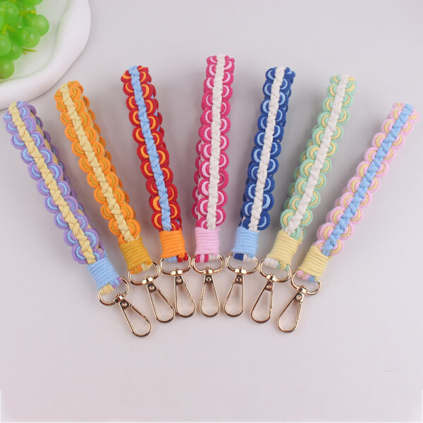 oly-32abd4a523f0f416bf6640a985313c7e Wholesale Handwoven Cotton Rope Keychain in Red Bag Charm Phone Strap Gift for Women