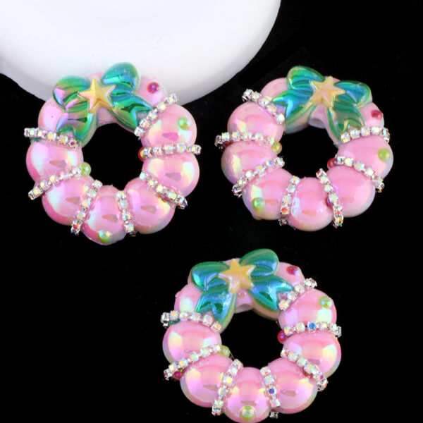 oly-32b40b6578ce53437573c7629bcfd392 Wholesale Christmas Wreath Bow Tie Style Epoxy Plastic DIY Phone Key Bag Accessory Boutique Resale