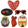 Wholesale Trendy Red Embroidered Cloth Patches Polyester Thread Decorative Sewing Accessories