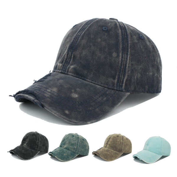 oly-32c4f88db2af577c6a7e86c9b66720df Wholesale Washed Distressed Denim Baseball Cap Korean Street Style Unisex Everyday Gift