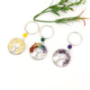 oly-32cab4180f6a5ba301964e0f2b8aa660 Wholesale Tree of Life Keychain Amethyst Crystal Handmade Woven Pendant Fashion Accessory for Bag or Key
