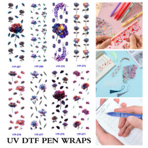 oly-32f4094a96df7e1dc2bf53f10b6afebe Wholesale 2/8/16pcs Fresh Flower Series UV DTF Pen and Bookmark Stickers