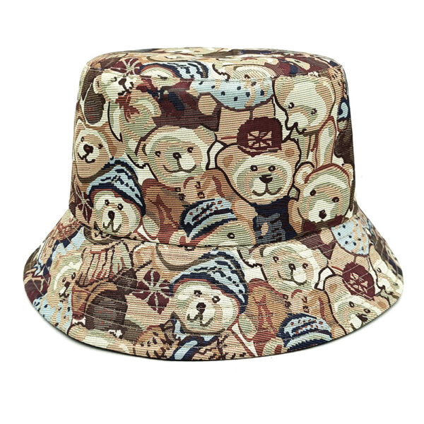 oly-331a51de3b1e917f92184c96839e69bd Wholesale Smiling Bear Pattern Fisherman Hat Stylish Sunscreen Hat for Daily Use