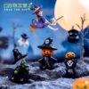Wholesale Halloween Green Faced Witch Ghost Pumpkin Resin Ornament Decorative Accent for Boutique Resale