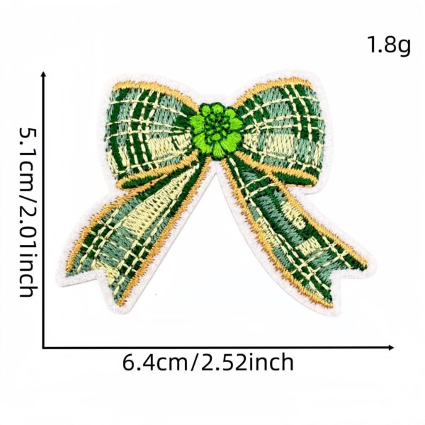 oly-3332770ba29ae49778d39d453be4f944 Wholesale Cartoon Green Bow Embroidery Patches Set of 9 - Decorative Accent, Gift or Resale