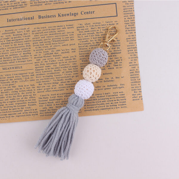 Wholesale Handmade Bohemian Crochet Tassel Keychain Fashion Accessory Gift for Birthday