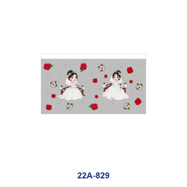 oly-333955ad5cd54f8eda0389711177c074 Wholesale 5pcs Elegant Cartoon Bride Wedding Dress Cake Rose Bow Heart Star Mirror Mixed Decor Prints 16oz Cup UV DTF Wraps